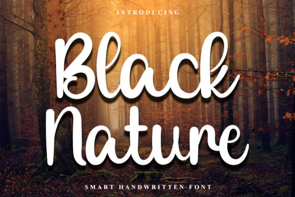 Black Nature Typeface: Elevate Brand Identity with Handwritten Elegance
